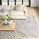 Mariner Checkered Handmade Tufted Wool/Recycled P.E.T. Area Rug in Blue/Gray/Beige