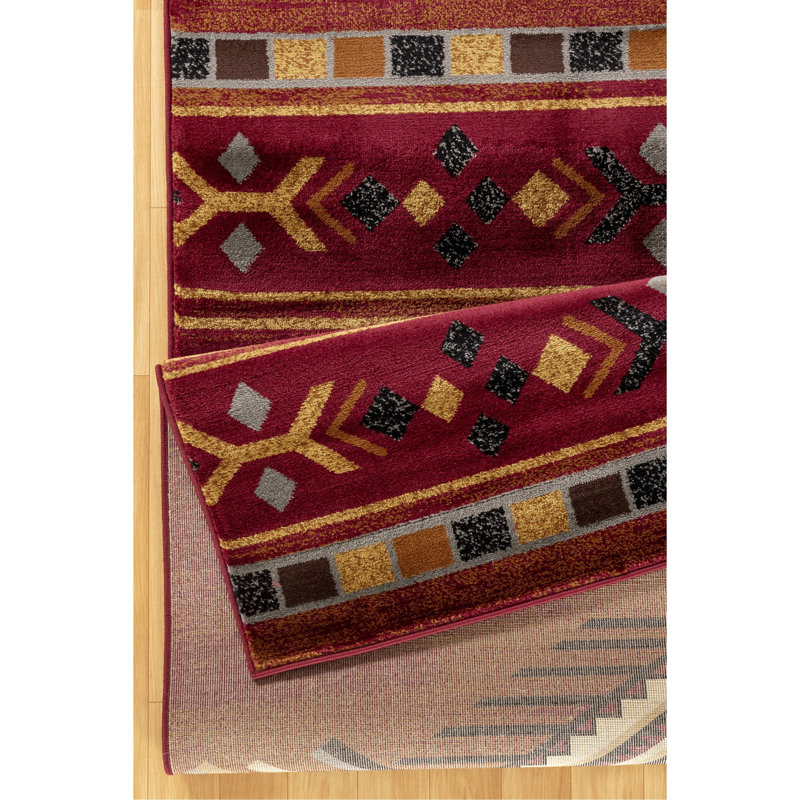 Red 2 ft. 7 in. x 7 ft. 3 in. Southwest Area Rug, Runner 7'3" x 2'7"