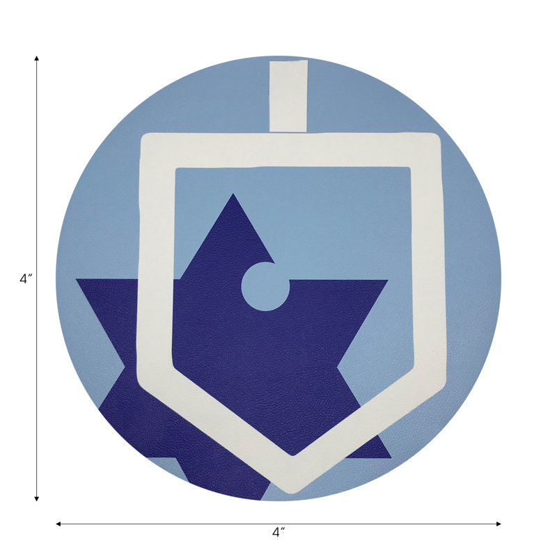 Sous-verres ronds Hanukkah Dreidel