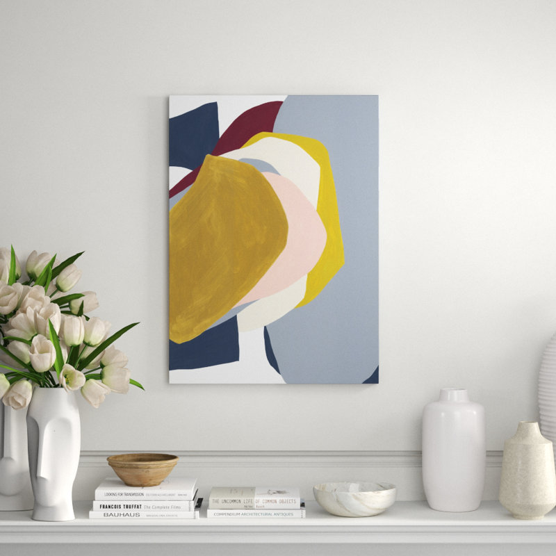 Trace In Shapes II Painting, 49" H x 36" W x 1.5" D, Image Brush Gel