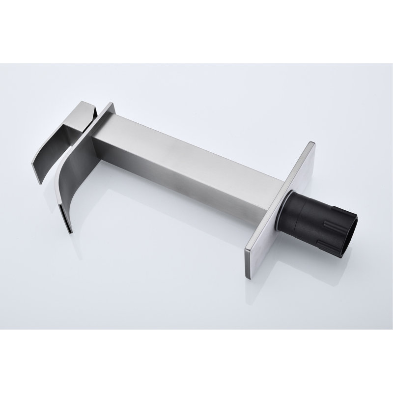 Stainless Steel Bathroom Vanity Sink Faucet, Waterfall Spout, Single Handle, Material, Brushed Nickel Appealing,