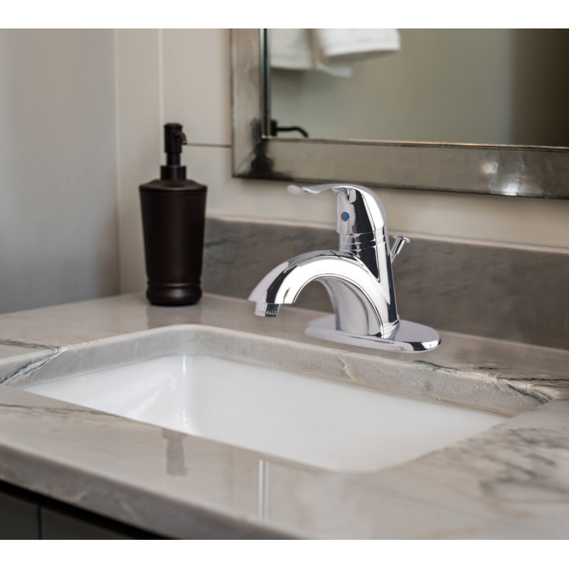 Single-Hole Single-handle Bathroom Faucet with Drain Assembly, Chrome