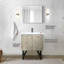 30 po De meuble-lavabo l 20 po x P 20 po avec comptoir en quartz blanc, robinet en métal et 28 miroirs