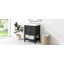 Meuble-lavabo de salle de bain moderne noir élégant de 24 po avec lavabo en céramique et tablette en bois massif