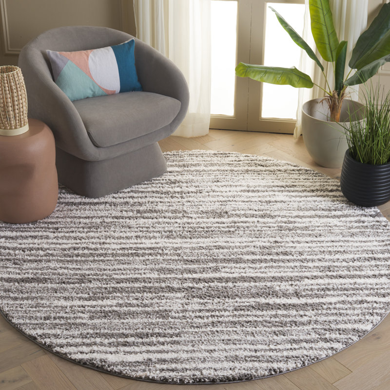 Darbydale Performance Striped Rug, Round 6'7"