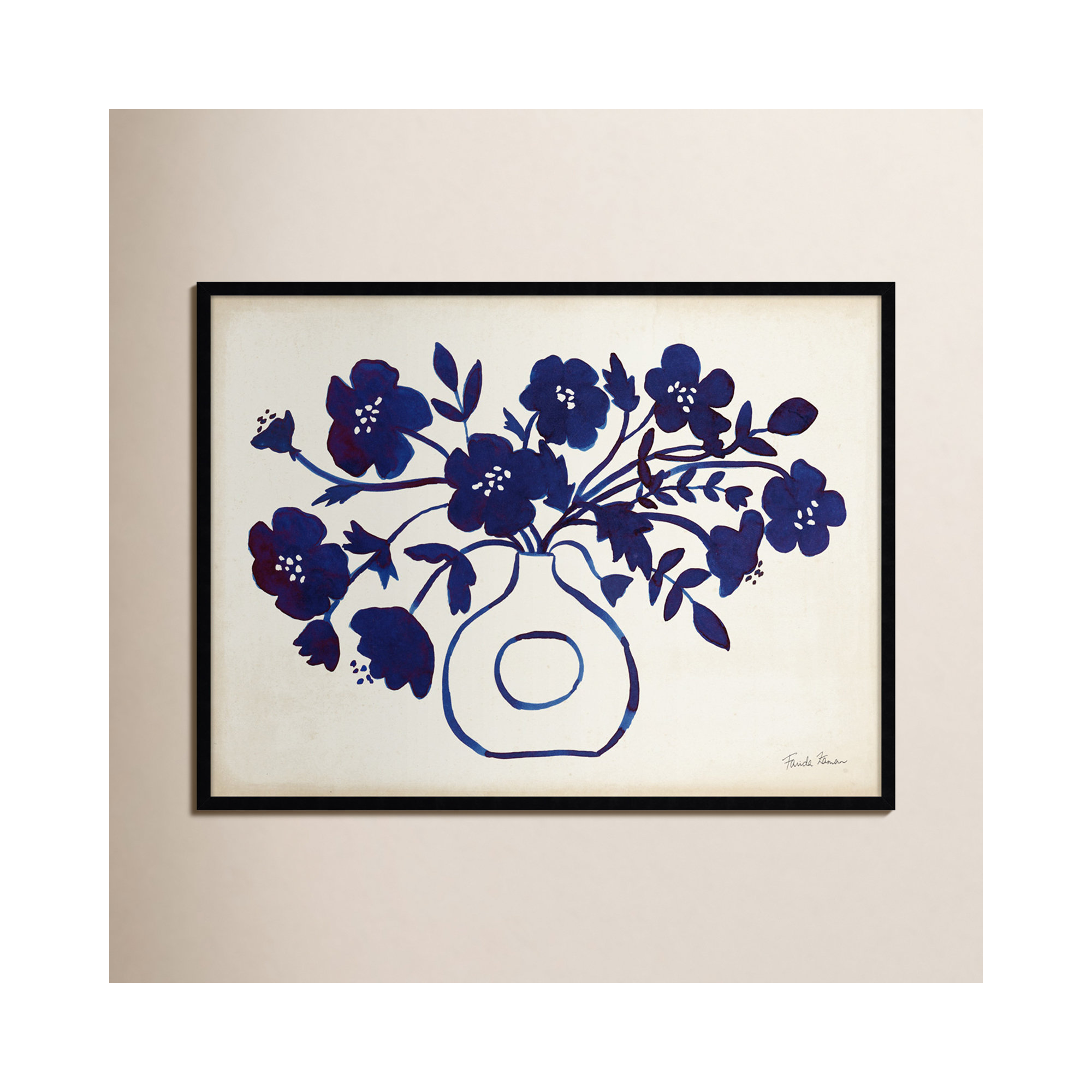 Modern Blue by Farida Zaman, Black, 31" H x 41" W x 1" D