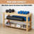 3-Tier Bamboo Shoe Storage Bench with Seating, Heavy-Duty Organizer for Entryway Hallway, Natural-1101040924