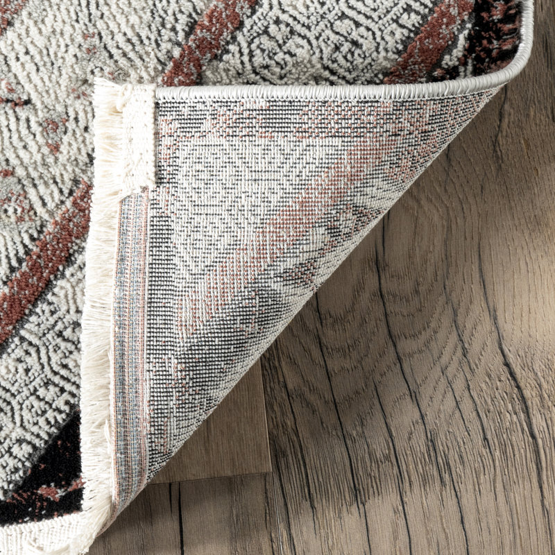 Jesse Geometric Faded Fringe Area Rug, Rectangle 5'3" x 7'7"