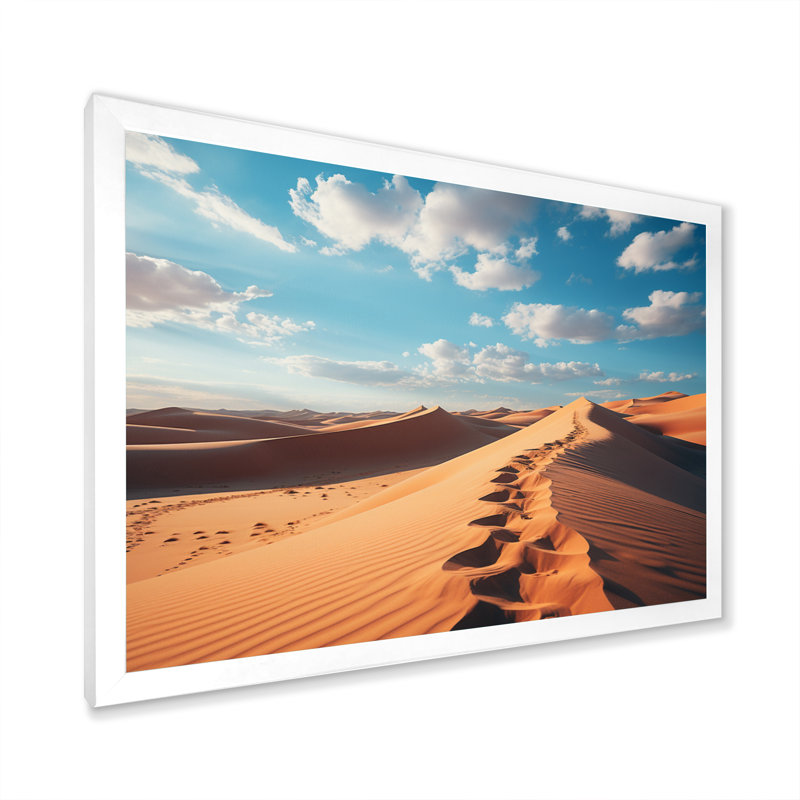 Desert Glamis Sand Dunes III - impression, H 12 po x l 20 po x P 1 po, Cadre photo blanc