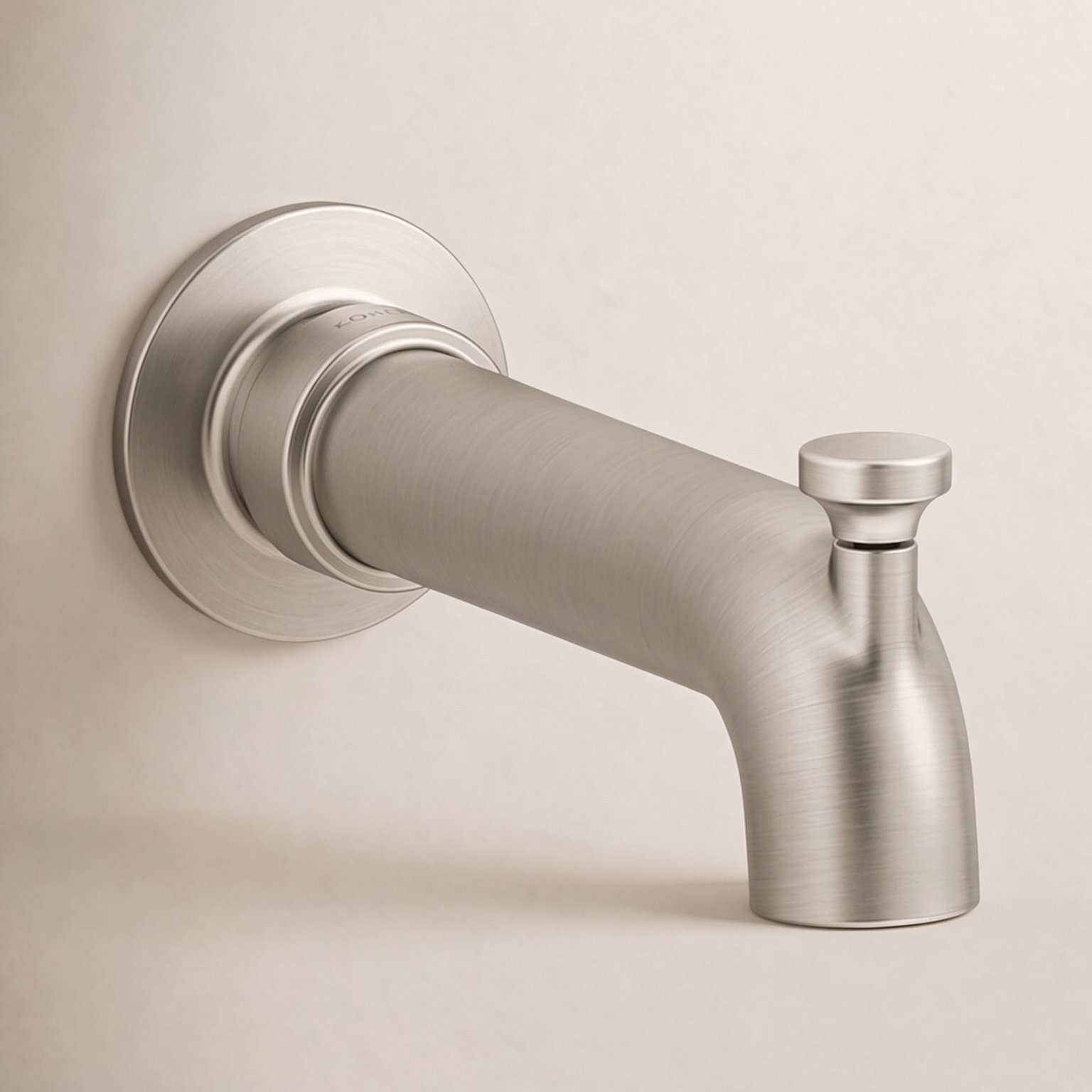 Castia Wall-Mounted Bath Spout with Diverter, Brushed Nickel