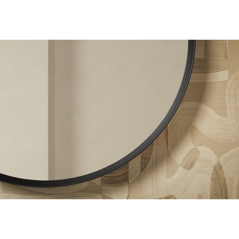 Verdera 24 in Round Framed Medicine Cabinet, Surface Mount or Recessed, Matte Black