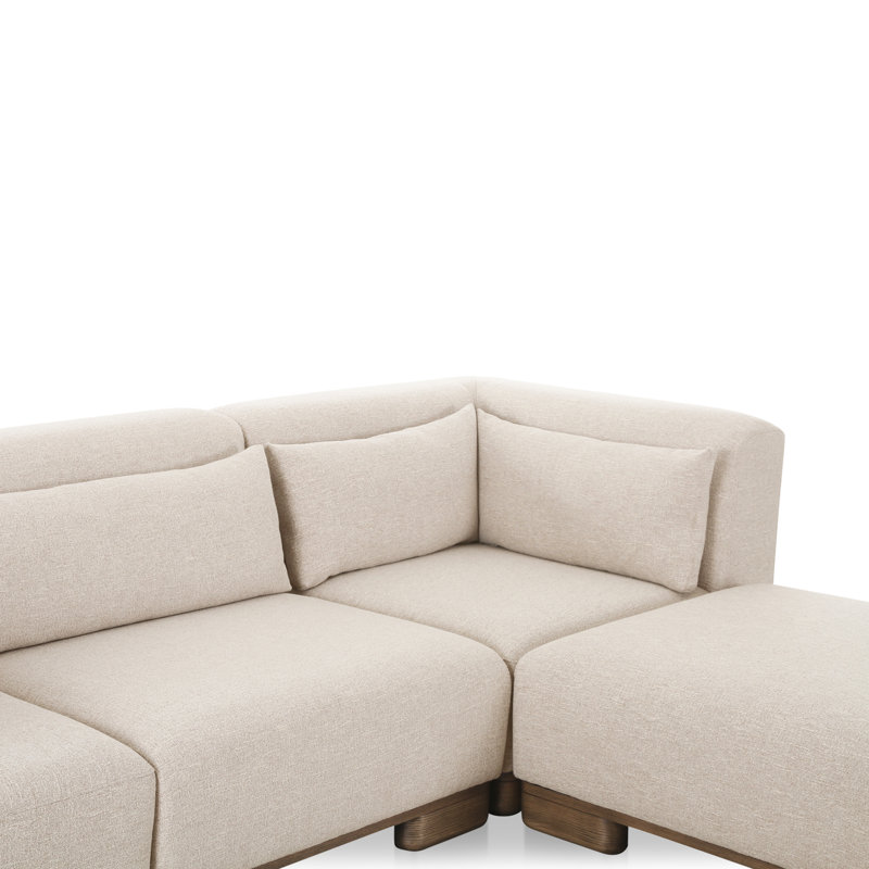 June Modular Sofa Performance Fabric, 30" H x 115" W x 75" D, Beige