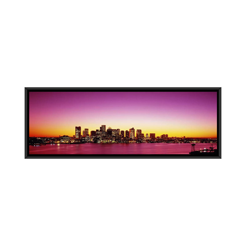 «Panoramic Sunset Boston, Massachusetts, par Panoramic Images», reproduction de photo sur toile, H 12 po x l 36 po x P 1,5 po