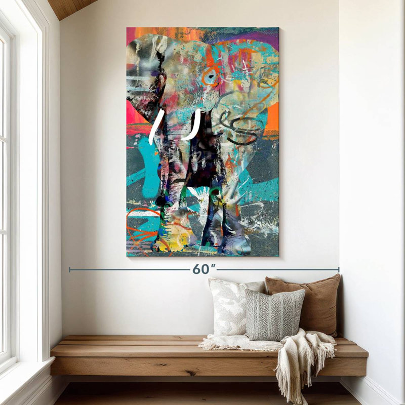 Brampt Elephant Graffiti, 51" H x 34" W