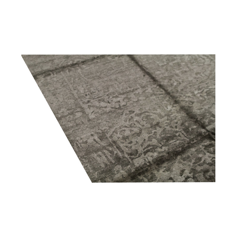Tapis noir et crème noué à la main de haute qualité