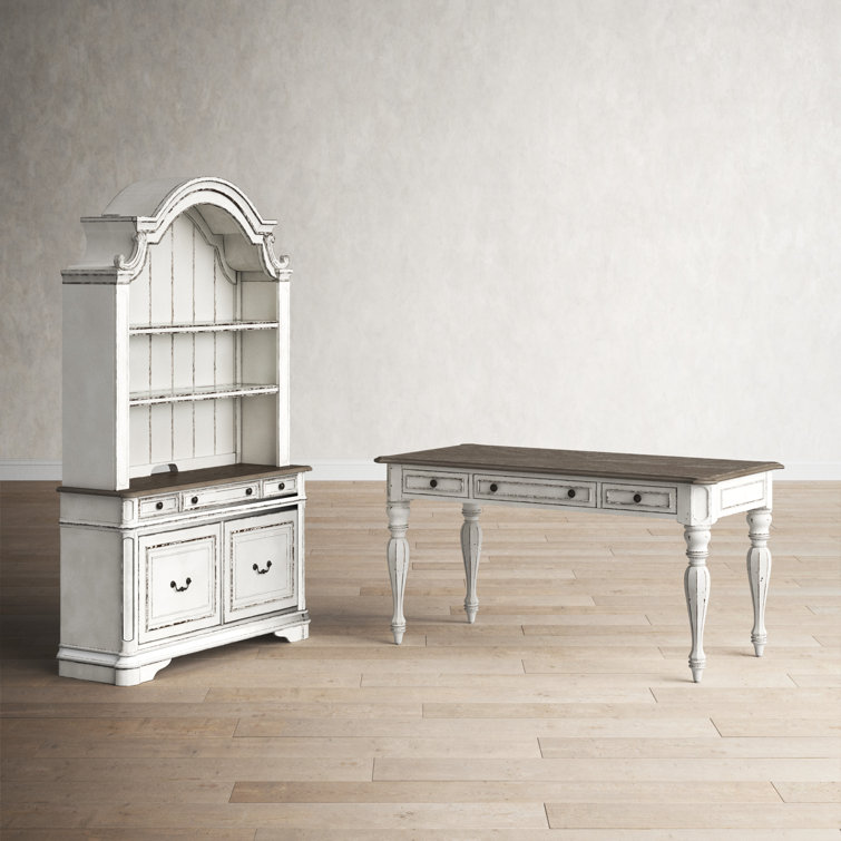 Salinas Rectangular Writing Desk w/ Credenza and Hutch