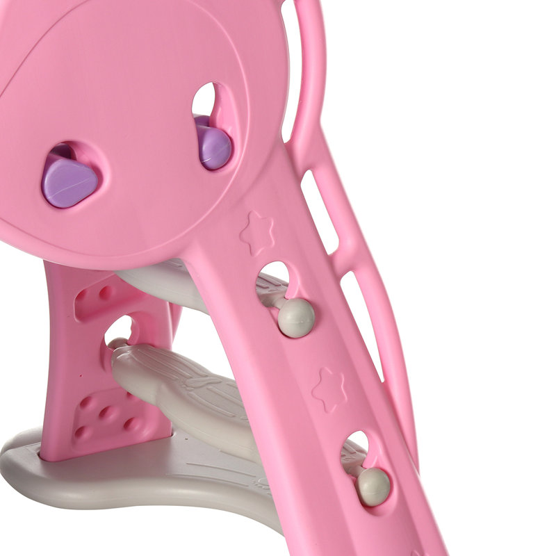 KingSo 55.77'' W Plastic Freestanding Slide, Pink