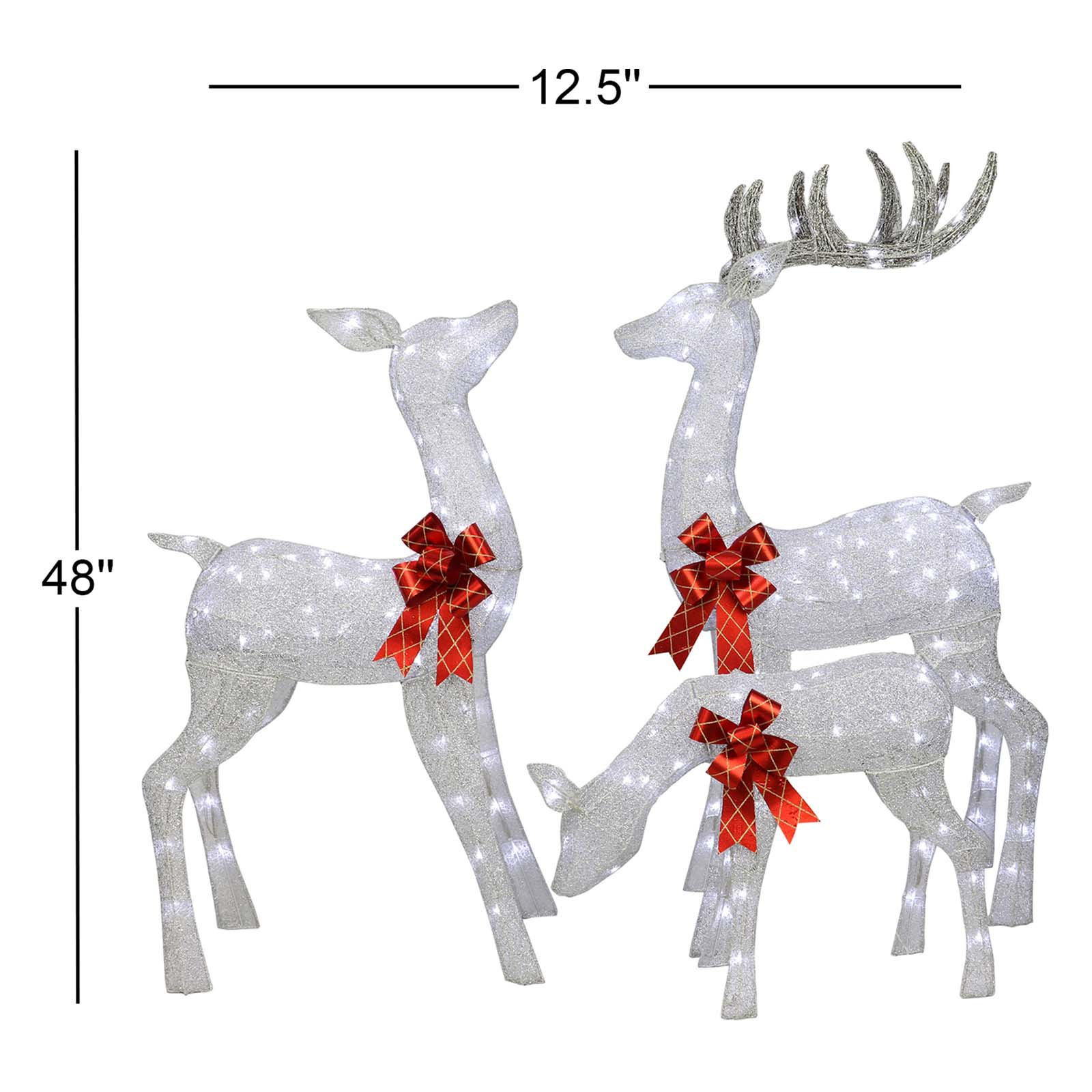 3-Piece Outdoor Lighted Deer Family Display