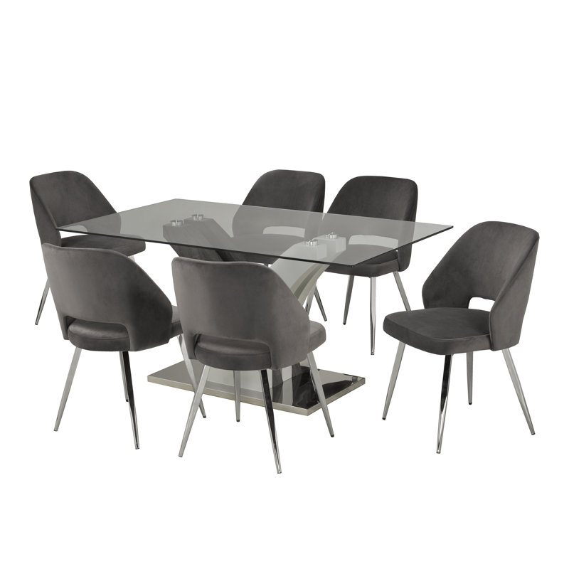 Ensemble repas pour 6 personnes Ellis, gris