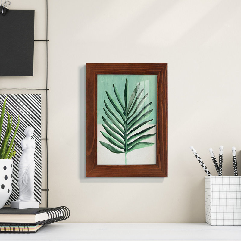 Verging Palm I - Impression encadrée avec verre, H 8 po x l 6 po x P 1 po, Châtaigne