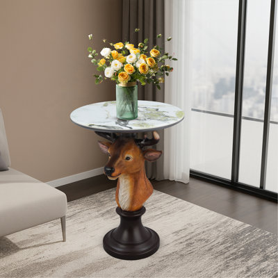 Deer Head Accent Table Animal Statue End Tables Livingroom