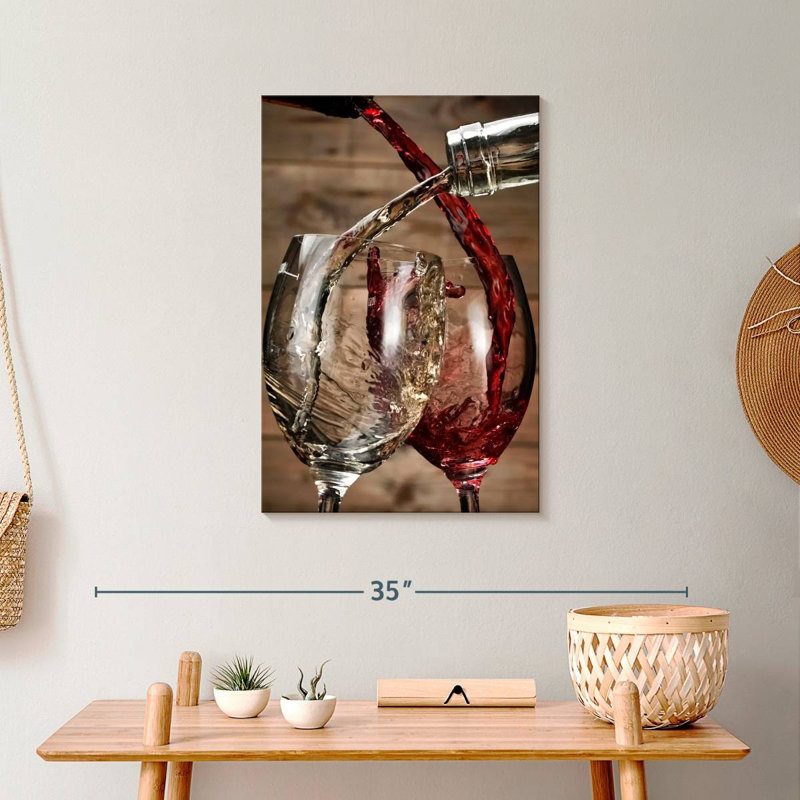 Éclaboussures de vin - reproduction sur toile tendue, H 24 po x l 16 po x P 1,25 po
