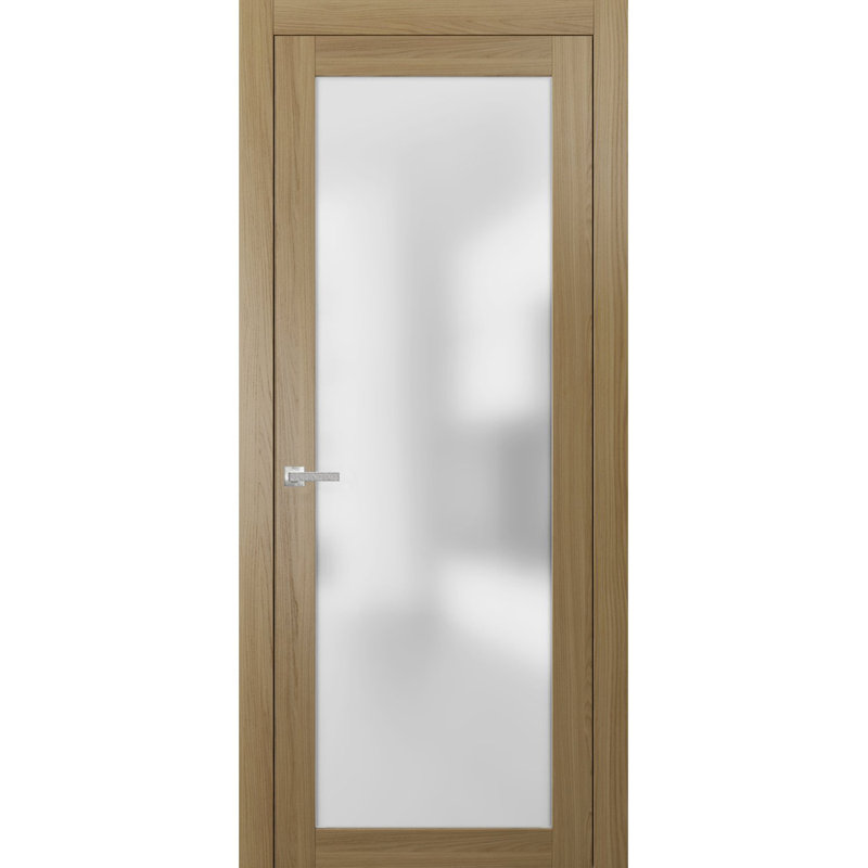 Porte standard en verre givré Planum, Noir mat, 28 po x 84 po