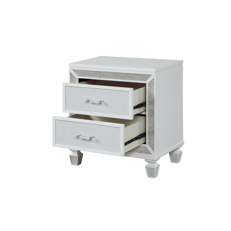 Table de chevet 2 tiroirs Crystal