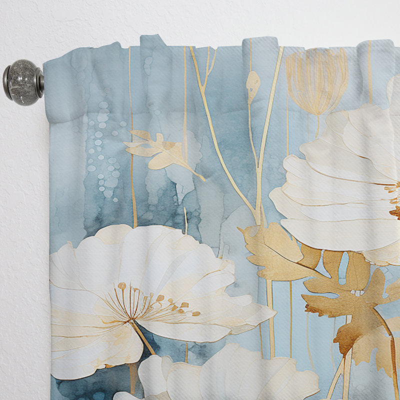 Eljah Vivid Ranunculus Hues I - Traditional Velvet Curtain - Room Darkening - 1 panel, 52" W x 120" L