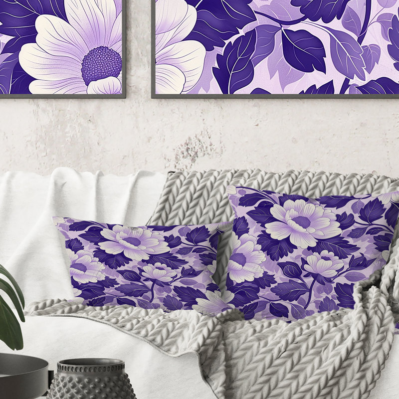 Flower Charm I - Glam Throw Pillow, 18"H x 18"W