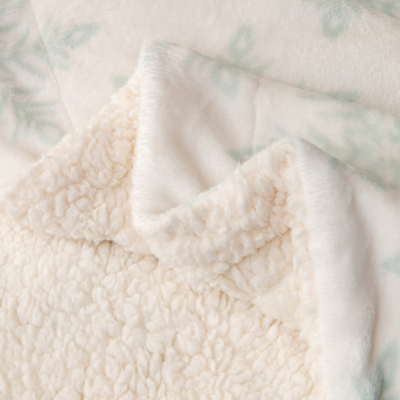 Couverture sherpa ultra douce et moelleuse, Très grand, Pale Blue Snowflake