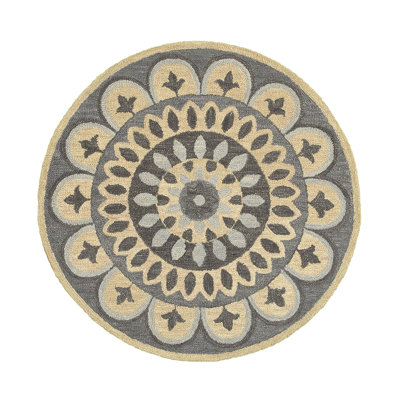 Elmbridge Modern Farmhouse Geometric Mandala Hand Tufted Wool Area Rug