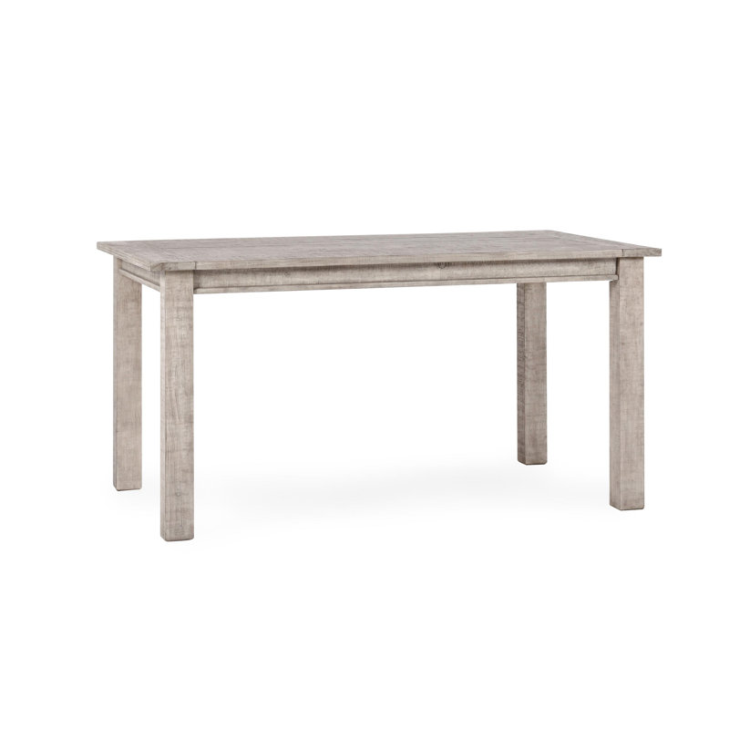 Kraker Solid Wood Dining Table, Distressed Ivory