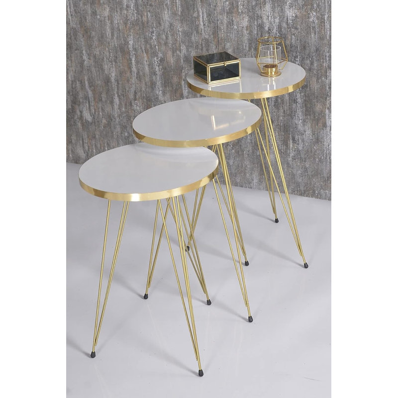 Himmel Living Room Table Set, White