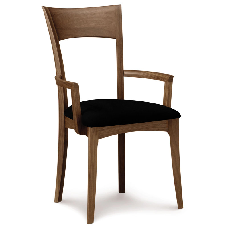 Ingrid 19.25'' H Upholstered Cherry Armchair, Natural Walnut, Microseude Onyx
