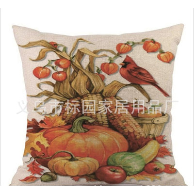 (Covers With Inserts) Set of 2 Pumpkin Image Throw Pillows