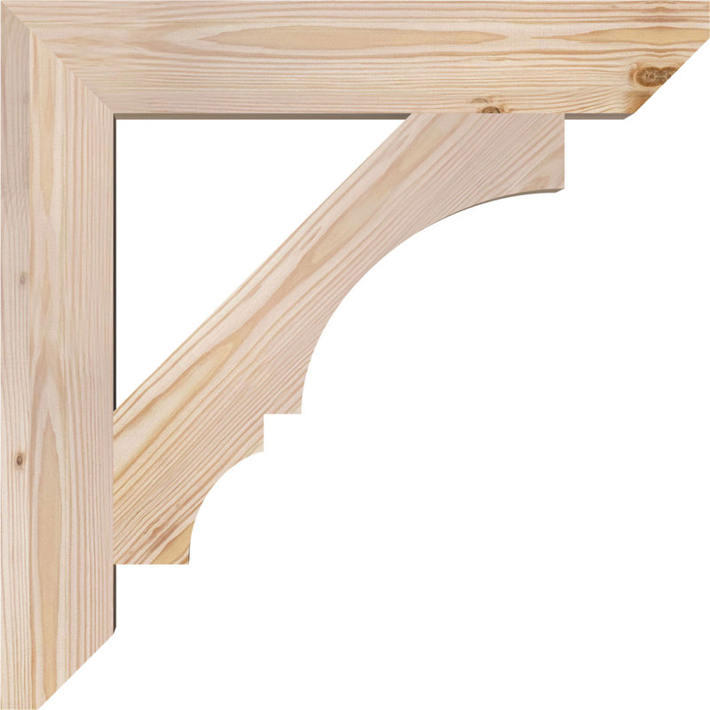 3 1/2"W x 22"D x 22"H Balboa Slat Smooth Bracket, Douglas Fir, Douglas Fir, Smooth, 22" H x 3.5" W x 22" D