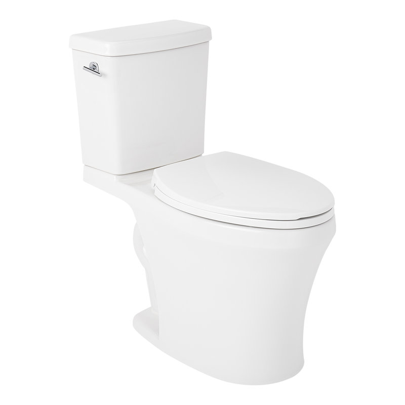 Millspring Low-Flow Two-Piece Elongated Toilet - White - Chrome Handle, Chrome