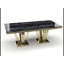Table de salle à manger de 198 cm (78 po) en faux marbre avec piètement en métal miroir-83197525-83197526
