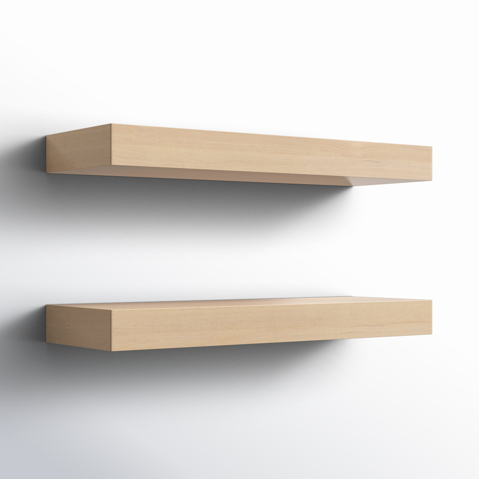 Jeremiah 2 Piece Picture Ledge Wall Shelf, 2.3" H x 24" W x 8" D, Natural
