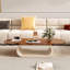 Simple light luxury oval glass coffee table-105170397