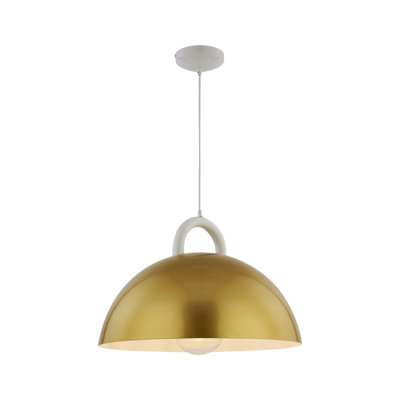 Rembert - 1-Light Pendant - 15.75"W - Gold - White