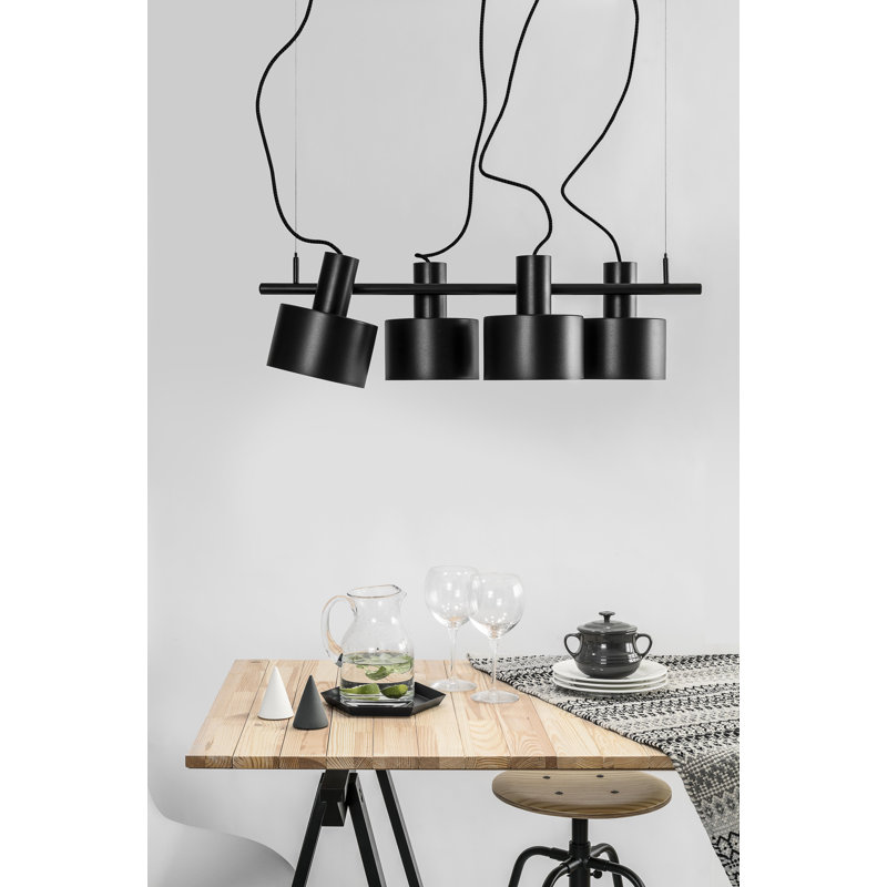 Hedgerley 4 - Light Kitchen Island Pendant, Black