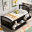 Lit plateforme simple en bois massif avec 6 tiroirs-1627732639