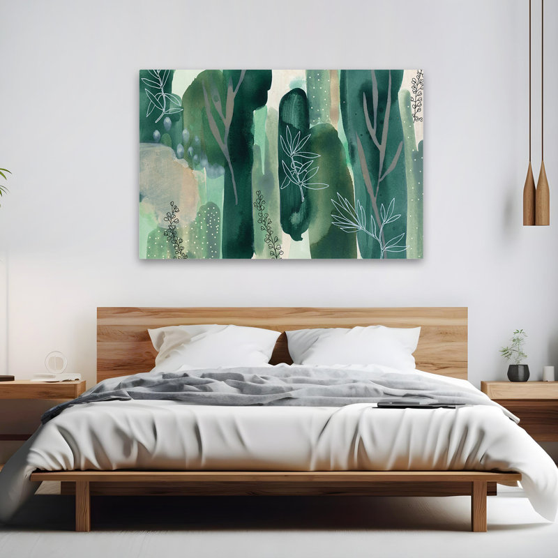 Abstrait - forêt cachée, H 40 po x l 60 po