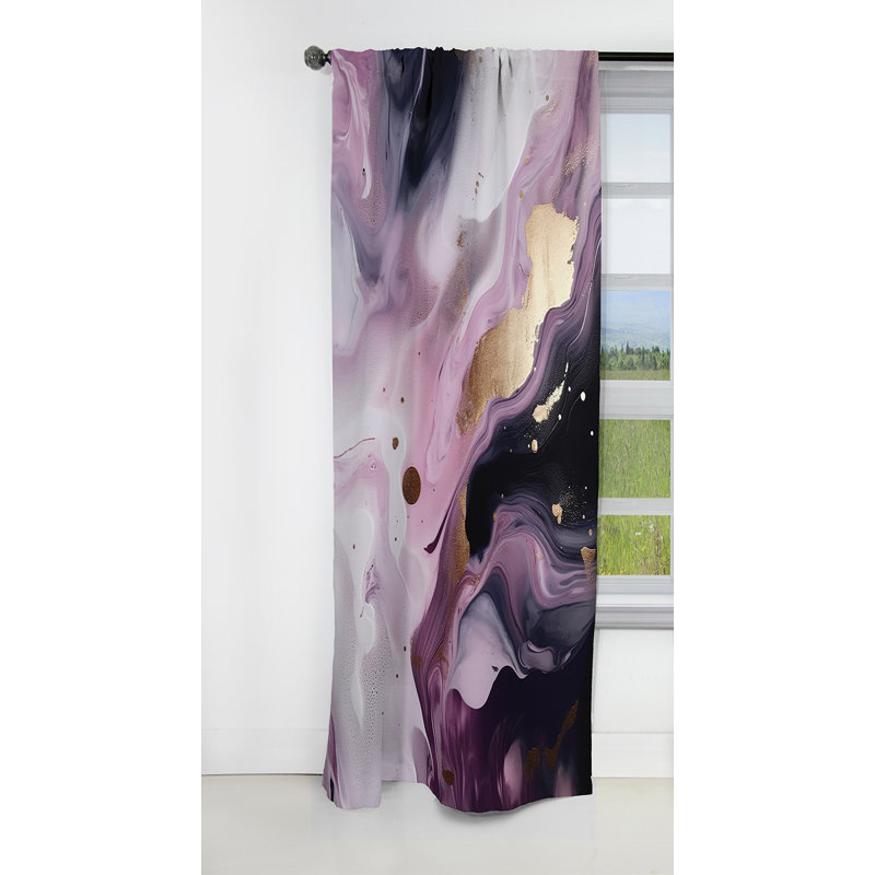 Ellkeramp - rideau en marbre abstrait - rideau en marbre occultant en velours - 1 panneau, L 52 po x L 90 po
