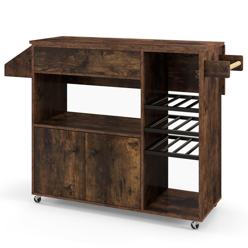 Rozalyn Wood Kitchen Island, Brown