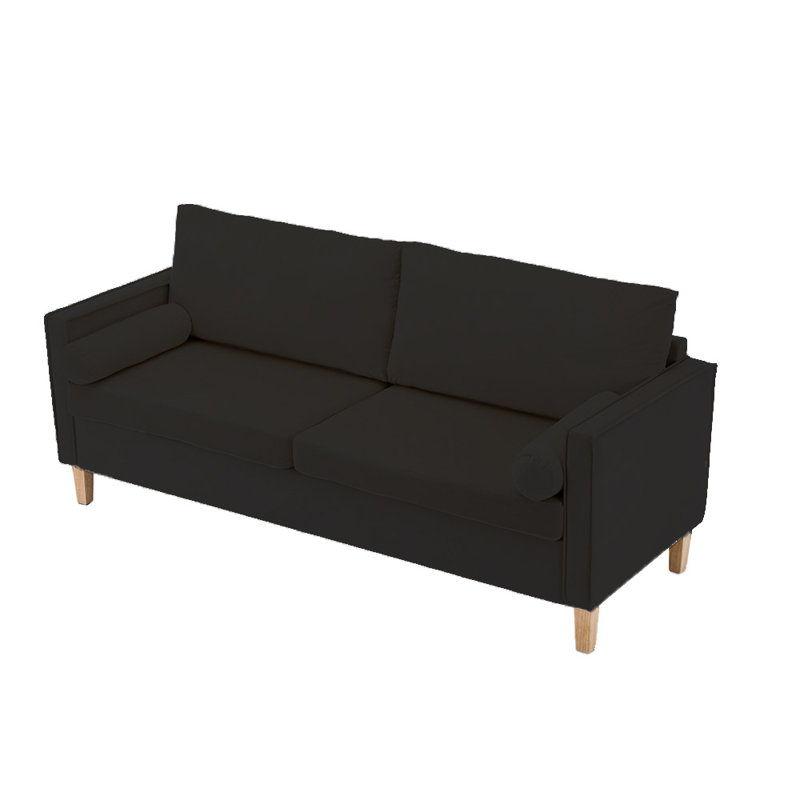67.3'' Velvet Loveseat, Black