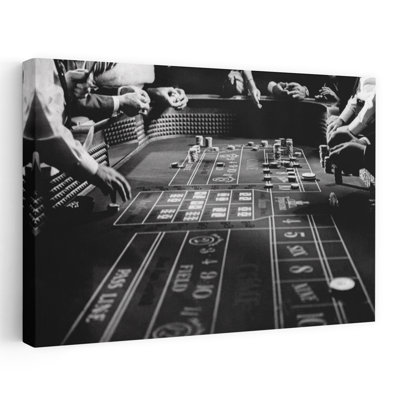 1960S Four Anonymous Unidentified People Gambling Casino Craps Classic Retro Vintage Urban Art