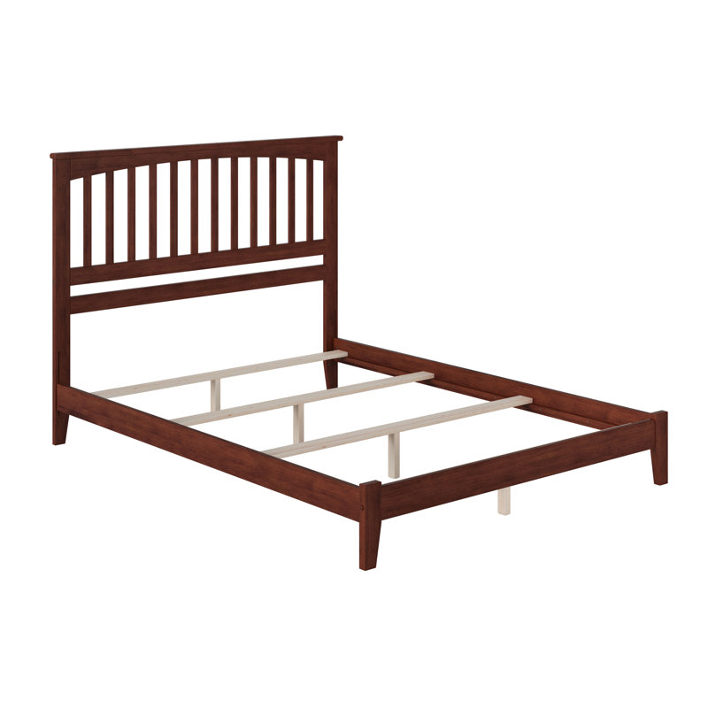 Lit de base en bois massif Abingt , Grand, Noyer